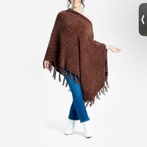 LuLaRoe Black and Grey Knit Poncho